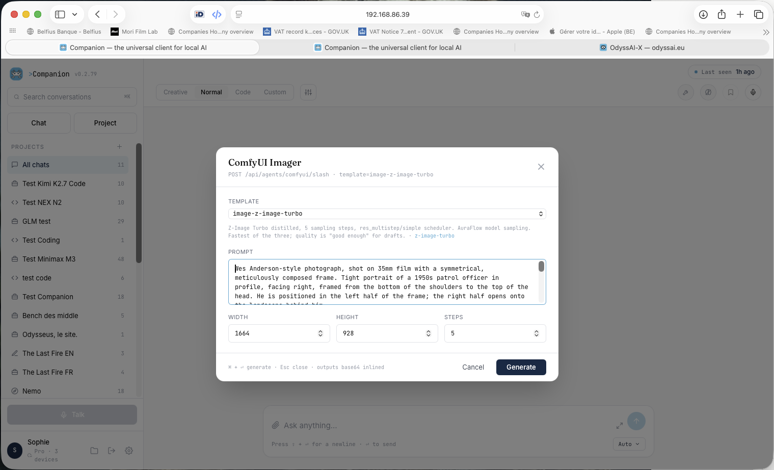 ComfyUI Imager modal