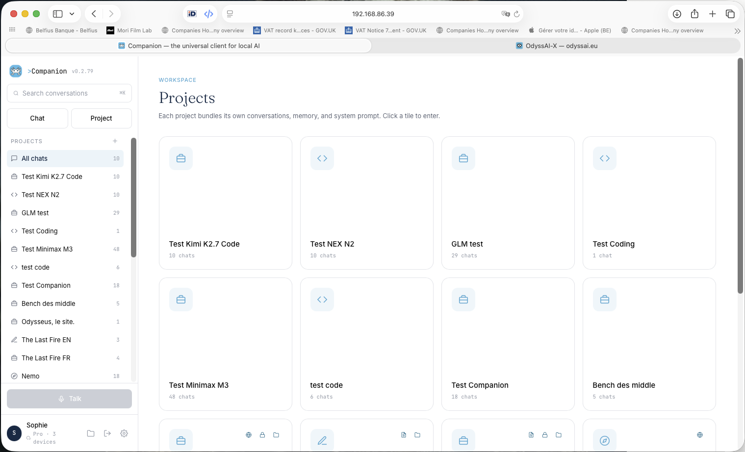 Projects view